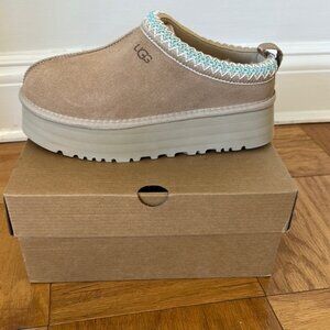 UGG Tan Suede Platform Slip-Ons